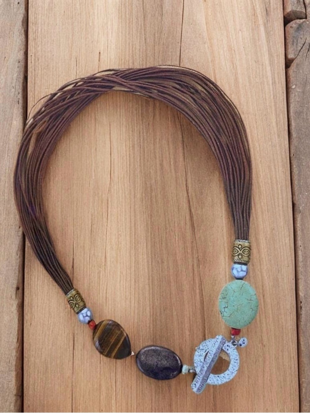Silpada “Pick me Up” Tigers eye Beaded Necklace N1891 18” long